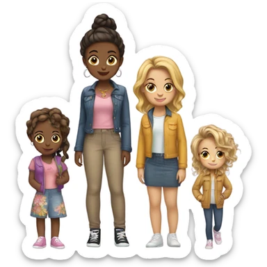 four girls  sticker