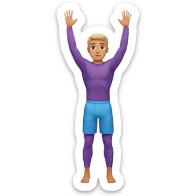 fullbody naked fit nude man hands up sticker