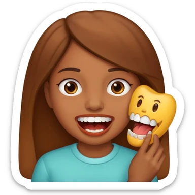 Girl sucking teeth  sticker