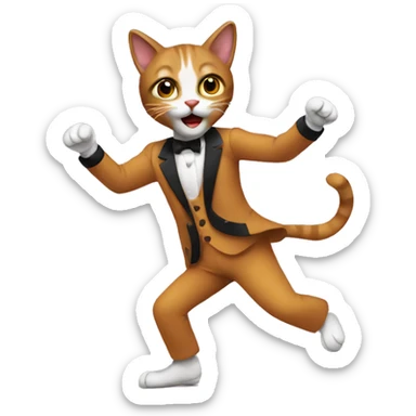 Cat salsa dancing sticker