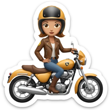 woman rider riding motorbiker sticker