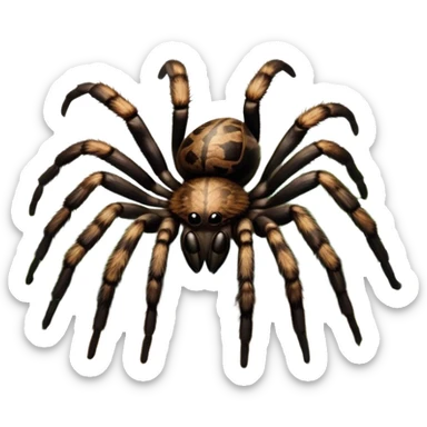 Close-up collage of a pet spider like tarantula, inside a large terrarium. Soft natural lighting highlights their textures and details. Transparent background sticker