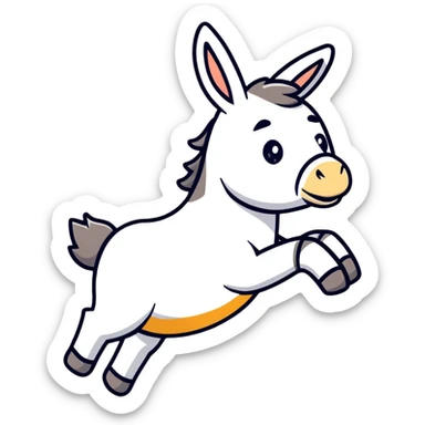 donkey flying in the air sticker