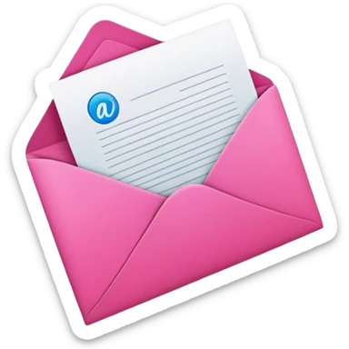 A vibrant pink email envelope at the top of a cascading data waterfall, symbolizing automated waterfall enrichment with flowing verified contacts. sticker
