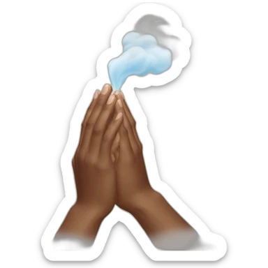 prayer hands with vapor rub sticker