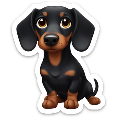 Black dachshund making a heart with his paws sticker
