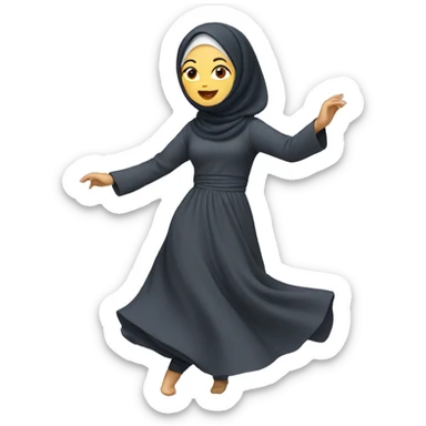 Asian Woman with hijab dancing  sticker