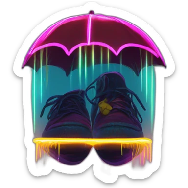 Juicy booty neon sign style man rain sticker
