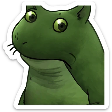 CAT BITING ITS LIP sticker