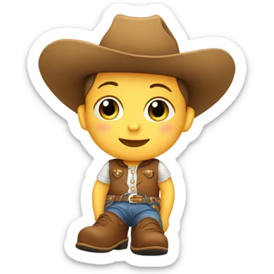 Baby wearing cowboy boots  sticker