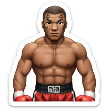 Mike Tyson in the boxing ring, ￼ sticker