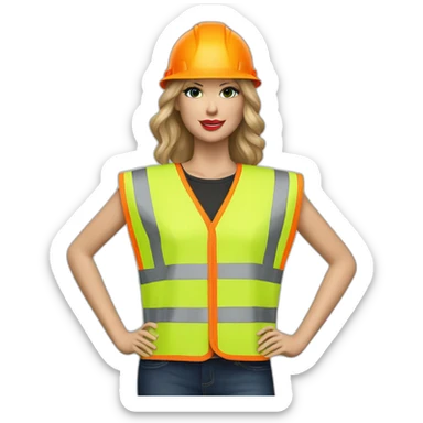 Taylor Swift road worker high-visibility vest sticker