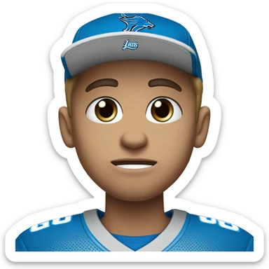 Sad detroit lions fan white with blue eyes sticker