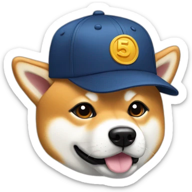 Shiba Inu wearing cap sticker