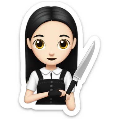 wednesday addams with a knife sticker