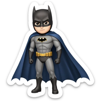 Batman superhero with cape and cowl, dark knight detective pose sticker