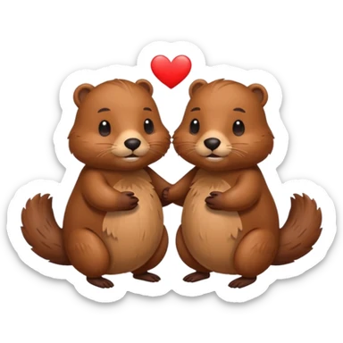 beavers in love sticker