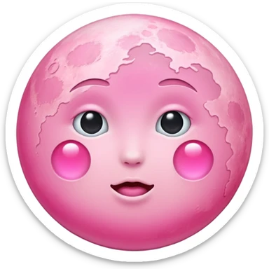 pink moon sticker