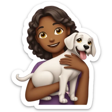 girl with dog love sticker
