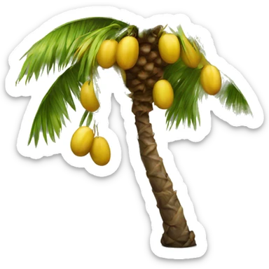 Realistic palm tree with yellow dates sticker