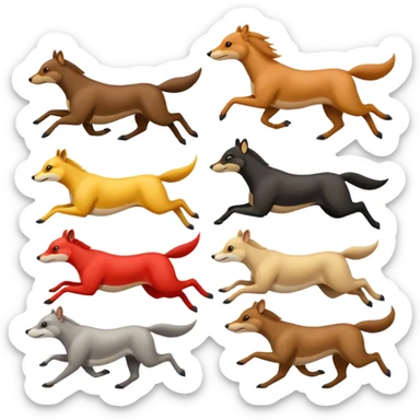 animals race, side view sticker