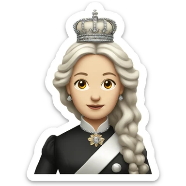 modern queen victoria with long hair sticker