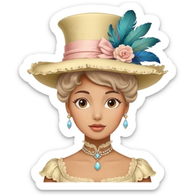 Vintage rococo (hat only) sticker