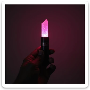 BLACKPINK-inspired gothic lightstick, no hearts, photorealistic style, black and pink colors, subtle glitter, moody atmosphere sticker