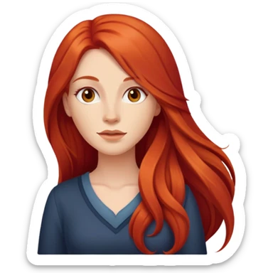 Woman with long red hair sticker