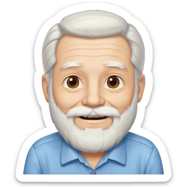 glasses elderly man long hair and long bearded with shirt sticker