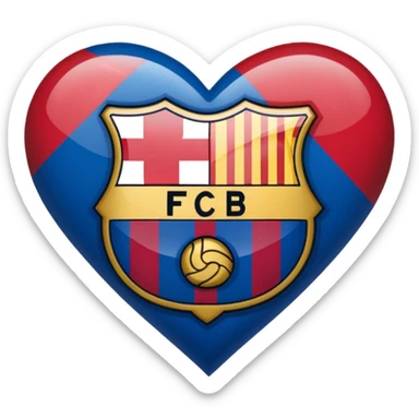 Barcelona FCB Logo in heart ❤️ sticker