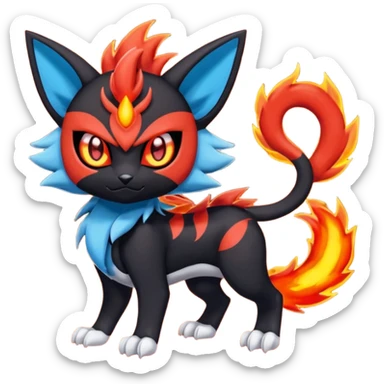 Meloetta-Litten-Guilmon-Darkrai-Pokémon-Fakémon-fusion-hybrid-creature sticker