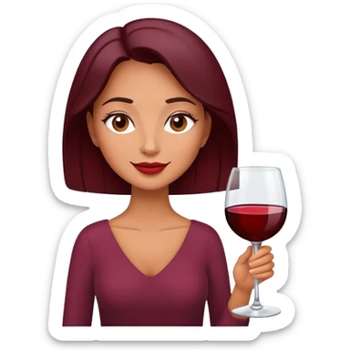 A relaxing lady with a glass of wine sticker