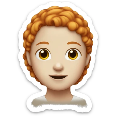 ginger girl with white skin and freckles sticker