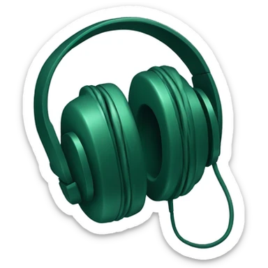 Dark green headphones sticker