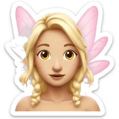 Pink blonde fairy with beautiful wings sticker