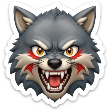 Tráeme una imagen de un lobo enojado sticker