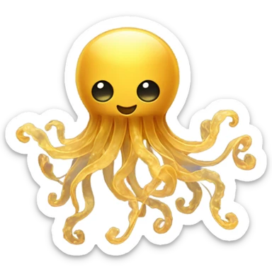 Golden dancing jellyfish sticker