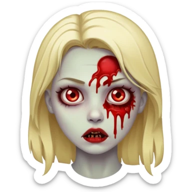 cute cruel blonde 🤗 zombie woman sticker