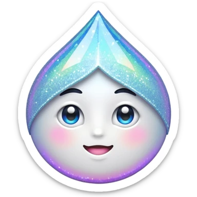 white glory glitter sticker