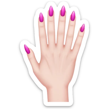hand with 5 fingers, pink gothic nails sticker