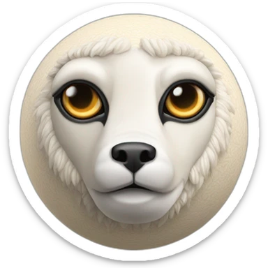 3d sphere with a cartoon Goat skin texture with Eye of Horus sticker