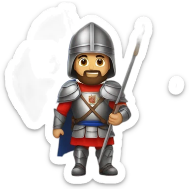 Armenian crusader with the flag of Armenia sticker