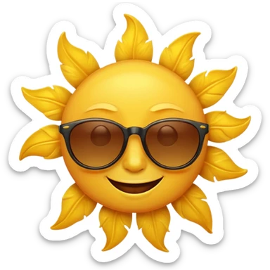 A smiling sun with sunglasses sticker