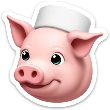 Pig with white 80s sweatband sticker