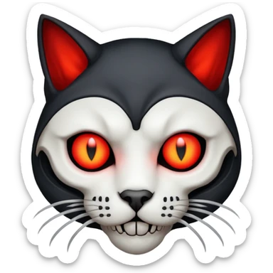Grim reaper cat head sticker