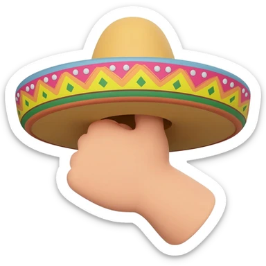 thumbs up but it's wearing a sombrero sticker