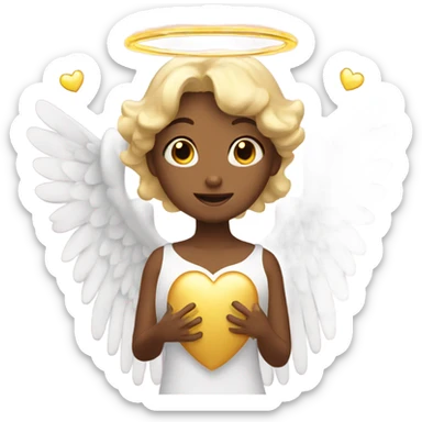 Angel wearing a halo with hearts sticker