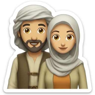 muslim hobbit man and woman sticker