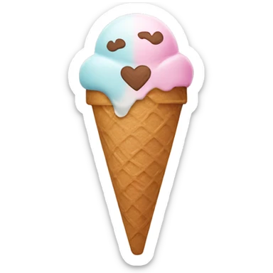 heart in ice cream  sticker